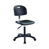 Chaise de laboratoire industrielle ESD de haute qualité en mousse PU noire réglable en hauteur pivotante antistatique