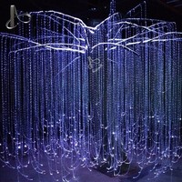 Décoration de Noël en fibre optique LED KEPUAI, RGBW 8 couleurs, 3 m de longueur, rideau de lumières en fibre optique, éclairage ambiant scintillant
