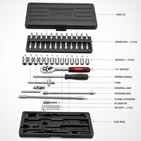 Ensemble d'outils de réparation professionnels 46 pièces, ensemble d'outils à main pour la maison, avec boîte à outils de rangement