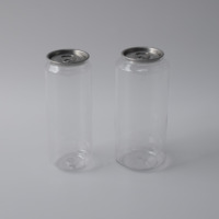 Boîte transparente en PET avec couvercle en aluminium à languette de traction, plusieurs tailles, conteneur de boisson personnalisé