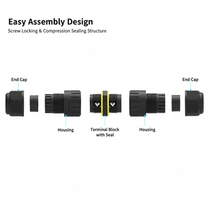 2 3 pin 0.5mm ² 1.5mm ² dây tương thích IP68 M16 vít khóa cáp nối cho điện ngoài trời và hệ thống điều khiển - Product Image 2