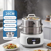 Casserole électrique multifonctionnelle en acier inoxydable de 15 L, grande capacité, commande tactile, cuisson à la vapeur