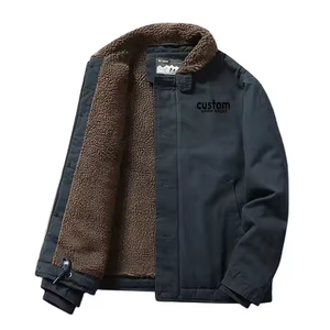 Giacche da uomo personalizzate all'ingrosso in lana di agnello cappotti Casual taglie forti giacche da uomo nuovo Design inverno caldo Outwear giacca da uomo inverno - Product Image 1