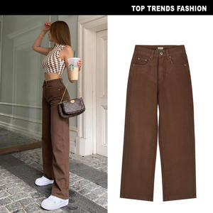 Nuevo Producto <span class=keywords><strong>2022</strong></span>, Jeans de Algodón Teñido de Cintura Alta, Corte Holgado, Estilo Boyfriend, Transpirables, con Botones, en Varios Colores, a Precio Bajo - Product Image 2