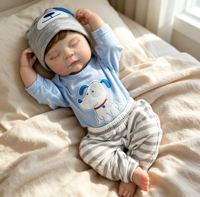 Reborn-Babypuppe, 17 Zoll, weiche Vinyl-Begleitpuppe für Kinder, Geburtstagsgeschenk, waschbare, wechselbare Kleidung, handbemalte Mädchenpuppe