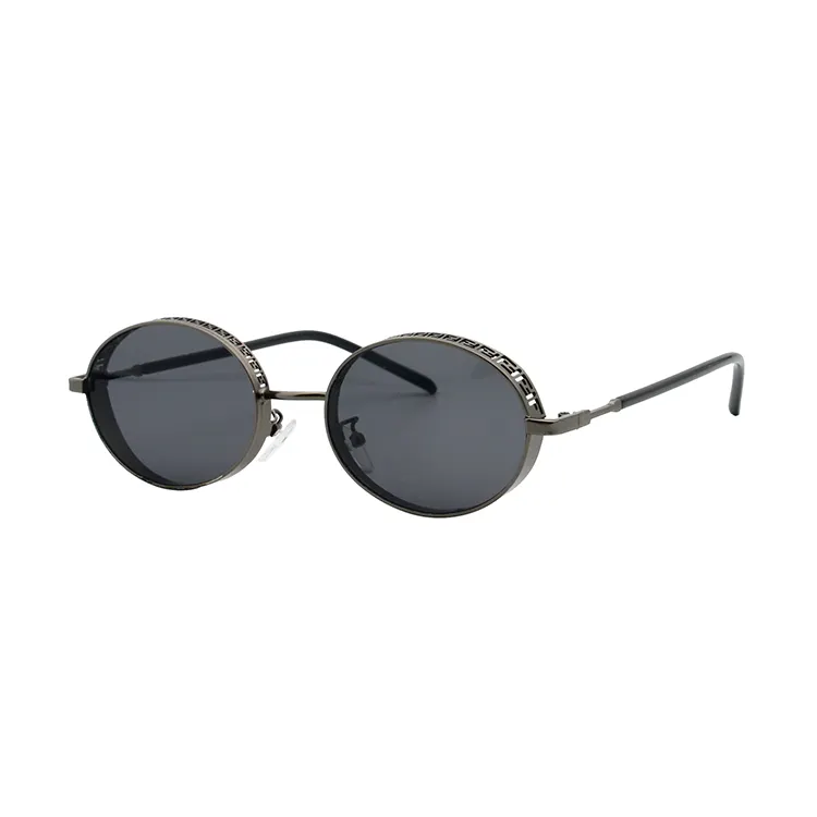 Metal Frame Retro Gradient Sun Glasses Popular Fashion Vintage Men Round Steampunk Sunglasses