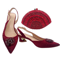 Chaussures de soirée de créateur italien avec pochette assortie pour mariages africains et occasions nuptiales, chaussures pour femmes en dentelle brodée et perles