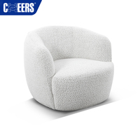 Fauteuil pivotant en tissu moderne et écologique MANWAH CHEER pour salon, appartement, chambre à coucher, usage de loisirs