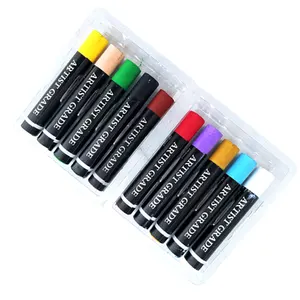 36 रंग जंबो चित्रांकनी चिकनी लेखन बच्चों रंग Crayons सेट पीवीसी बॉक्स बच्चों के लिए पैराफिन मोम कला पेंट मूंगफली Crayons सेट 12