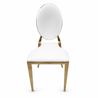 Chaise de banquet pliable et empilable de luxe en acier inoxydable doré pour événements extérieurs, fêtes et mariages