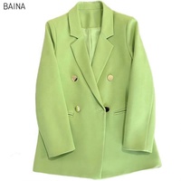 2025 coréen costume veste bureau dame femmes élégant hiver recadrée Blazer grande taille couleur unie manteau décontracté