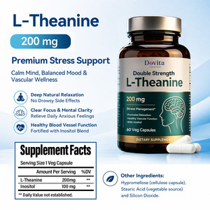 Cápsulas de L-Teanina al por Mayor, Marca Privada OEM, Veganas, Sin OMG, Suplemento para la Salud Cerebral, Calma, Estrés, Concentración y Sueño, Venta al por Mayor a Granel B2B - Product Image 2