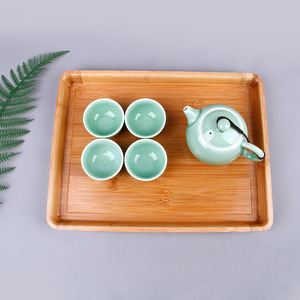 Youju Bamboo Wood Serving <b>Tray</b> 3.0 Eco Friendly Solid Wood <b>Tea</b> <b>Tray</b> For Home Restaurant Use - Product Image 3