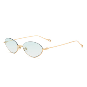 <span class=keywords><strong>Lunettes</strong></span> <span class=keywords><strong>de</strong></span> <span class=keywords><strong>soleil</strong></span> métalliques demi-cerclées ovales vintage 2026 avec verres dégradés en nylon fin électroplaqué pour femmes et hommes - Product Image 4