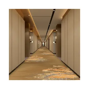 商业印花地毯宽幅织布墙到墙簇绒10毫米厚尼龙印花紫色酒店地毯