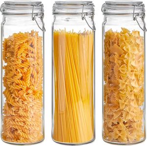 Extra Large 2-Liter Clear Glass Jar with Lid Tall <strong>Skinny</strong> Style for <strong>Pasta</strong> and Spaghetti - Product Image 4