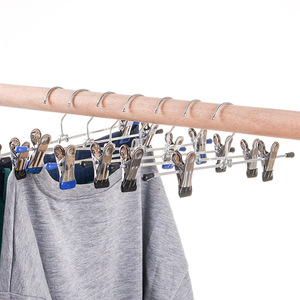 Soumei Hidemi Stainless Steel Pant <b>Clips</b> Hangers Anti Slip <b>Hook</b> Type Clothing Organizer Rectangle Minimalist Style A0483 - Product Image 1