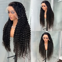 Perruque frontale en dentelle sans colle HD 13x4 13x6, cheveux humains brésiliens, ondulés crépus, 34 36 40 pouces, pour femmes