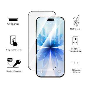 Verre trempé HD transparent 9H pour <span class=keywords><strong>iPhone</strong></span> X/XS/<span class=keywords><strong>XR</strong></span>/12/13/14/15/16/17 Plus/Pro Max, <span class=keywords><strong>incassable</strong></span> et anti-rayures - Product Image 2