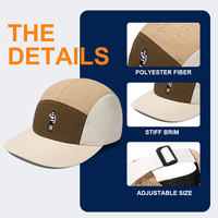 Gorra de Béisbol Delgada de Secado Rápido de 5 Paneles, Estilo Deportivo Urbano, Bordado, Visera Plana, Cierre de Nailon Impermeable, Hebilla Metálica