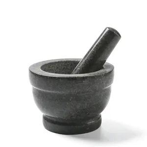 Mcooker düşük adedi özelleştirilmiş Pestle ve harç mutfak gereçleri taş granit harç ve Pestle