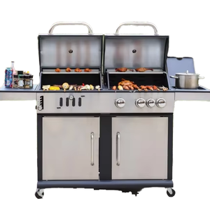 Acier inoxydable robuste 430 Style moderne Poêle à charbon de qualité alimentaire Plateau en carbone de levage réglable Armoires de cuisine extérieures - Product Image 4