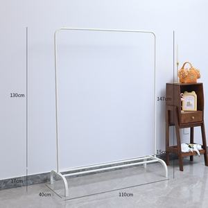 Fabricante de China, Perchero de Pipa de hierro móvil Simple, soporte para colgar ropa con ruedas - Product Image 3