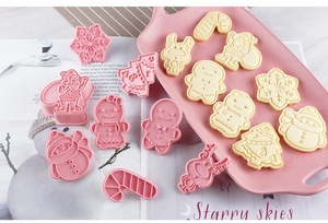 Saffron 8-<strong>Piece</strong> Christmas Cookie Cutters Eco-Friendly PP Plastic <strong>Gingerbread</strong> Man &amp; Snowman Custom Brand - Product Image 6
