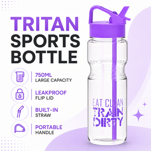 Botella de Agua Deportiva Tritan Idealist de 750 ml (25 oz) con Pajita, Libre de BPA, a Prueba de Fugas, para Gimnasio, Fitness, Escuela, Actividades al Aire Libre, Personalizable - Product Image 2