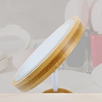 Miroir de beauté de bureau LED tactile de 7 pouces en bambou, style Nouvel An 2026, avec fonction de rangement, miroir sur pied simple