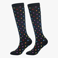 Kaus Kaki Kompresi Setinggi Lutut Motif Polkadot untuk Perawat, Dukungan Kuat, Performa Tinggi, Berbahan Ribbing, untuk Olahraga Lari, Atletik, Bersepeda, dan Kebugaran