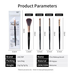 LMLTOP Outils de maquillage en gros Brosse à visage Brosse plate Manche en plastique Brosse à <span class=keywords><strong>blush</strong></span> à biseau unique Brosse à surligneur SY1067 - Product Image 2