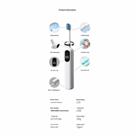 Cepillo de Dientes Eléctrico Recargable Carepik con Pantalla LED, Sónico, Ultrasónico, Silencioso, Automático, con Batería Inteligente, para la Salud de las Encías y Eliminación de Placa