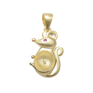 Personalized S925 Silver Zodiac Pendant DIY Accessories for 8-9 Year <b>Rat</b> Empty Stand 2852 Pearl Embryo Mouse Plated Craft Bag - Product Image 5