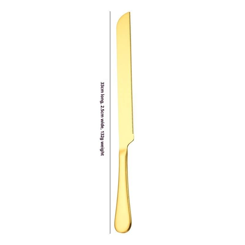 [Extra Long] Or - Couteau à gâteau