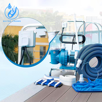 Kit de nettoyage manuel pour piscine ABS avec aspirateur, filet à feuilles et pompe filtrante pour l'entretien et la gestion de l'eau de la piscine
