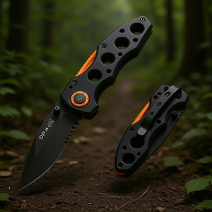 Couteau de poche DB 3 en 1, lame en acier inoxydable, manche en aluminium, design pliable, pour utilisation en cas de survie - Product Image 2