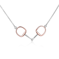 Bijoux de mode 925 Sterling Silver Two Tone Simple Horse Snaffle Chokers Collier