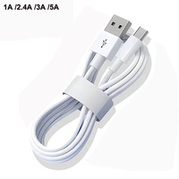 Pengisian daya cepat, kabel Tipe C, 1M 1.5M 2M 3M 2,4 A arus tembaga murni untuk Android