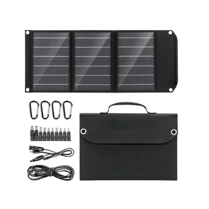 เครื่องชาร์จพลังงานแสงอาทิตย์แบบพับได้สีดำ 30W ประสิทธิภาพสูงขั้นสูง พอร์ต USB คู่ ระบบป้องกัน Smart IC ได้รับการรับรอง TUV 23.5% - Product Image 1