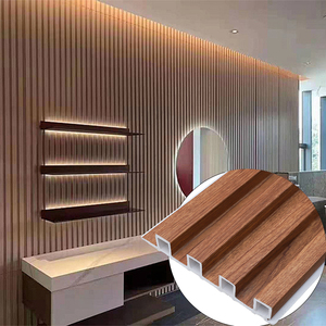 Biệt thự Composite nội thất tấm Tường <span class=keywords><strong>WPC</strong></span> Bảng điều chỉnh ranurado tường trang trí Bảng Giá nghệ thuật - Product Image 5