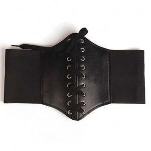 Ceinture de jupe amincissante en cuir PU, ceinture à nouer, large élastique réglable, corset pour femmes I-0076 - Product Image 2