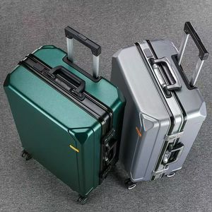 Trolley Case 20-Inch Carry-On Spinner Wheels With Lock Durable Unisex Solid Color Travel Luggage - Product Image 1