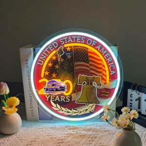 En stock aux États-Unis : Enseigne néon personnalisée 250e anniversaire, commémoration <span class=keywords><strong>de</strong></span> l'<span class=keywords><strong>histoire</strong></span>, pour bar, chambre, fête - Product Image 1