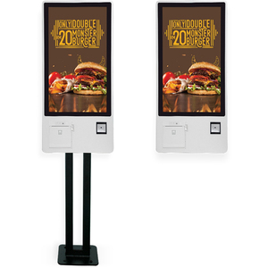 Tự dịch vụ <span class=keywords><strong>kiosk</strong></span> cho restauants hệ thống thu ngân của siêu thị 21.5/24/27 inch Ultra Slim thép không gỉ dọc tường treo - Product Image 2