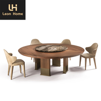 Table de salle à manger en bois artificiel avec dessus en marbre au design moderne unique