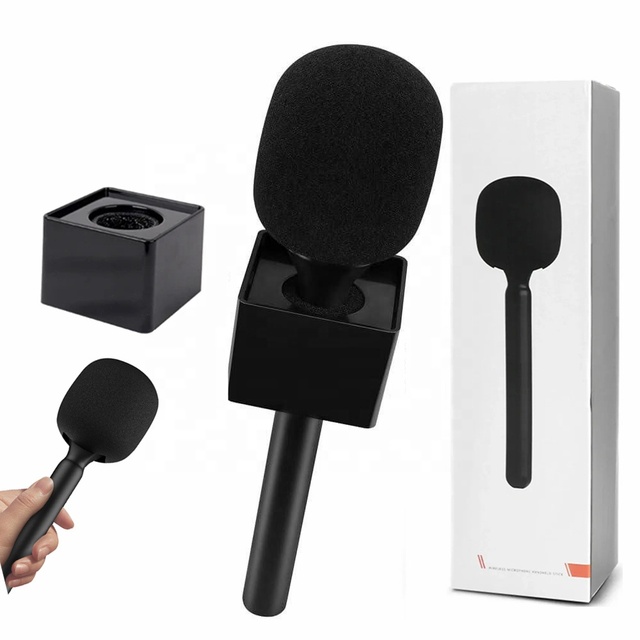 2 in 1 Mic Flag Logo Box Microphone Handheld Adapter Holder Mic Hand Stick for Rode DJI Interview Go Mic Foam Windscreen