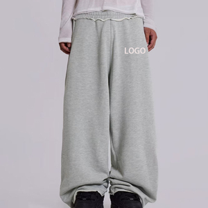 Joggers décontractés unisexe personnalisés de haute qualité en coton épais et élasthanne, respirants, imprimés DTG, style vintage, coupe ample et large - Product Image 1