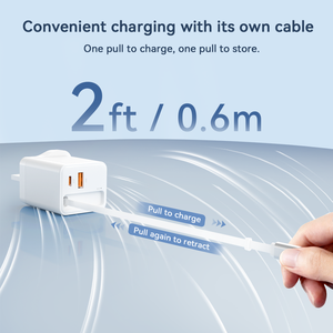 Caricatore Rapido GaN 65W con Cavo Retrattile, 3 Porte, Spina UK/US/EU/AU per Xiaomi iPhone <span class=keywords><strong>Samsung</strong></span> Huawei, Caricatori e Adattatori per Laptop - Product Image 3