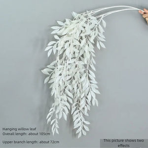 Flores artificiales blancas, salones de bodas, flores artificiales de techo, flores blancas decorativas, hojas blancas de boda - Product Image 2